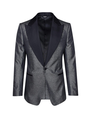 Silver Jacquard Blazer